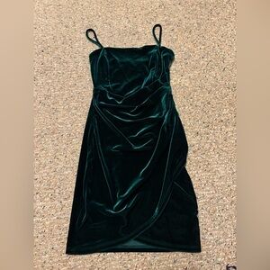 Windsor dark green velvet mini dress